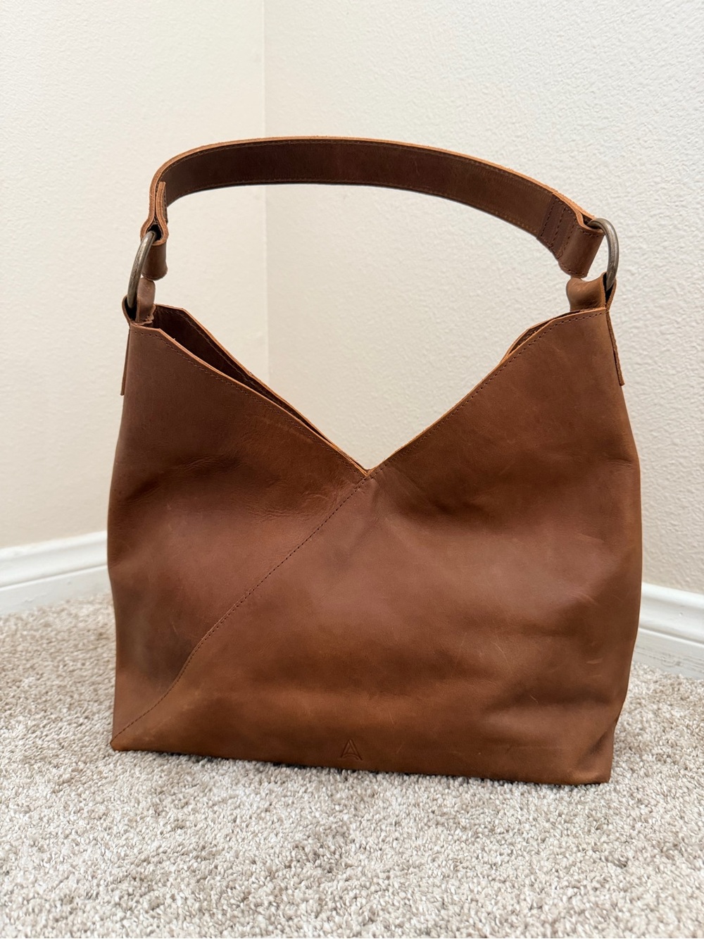 Able Solome Cognac Leather Shoulder Bag